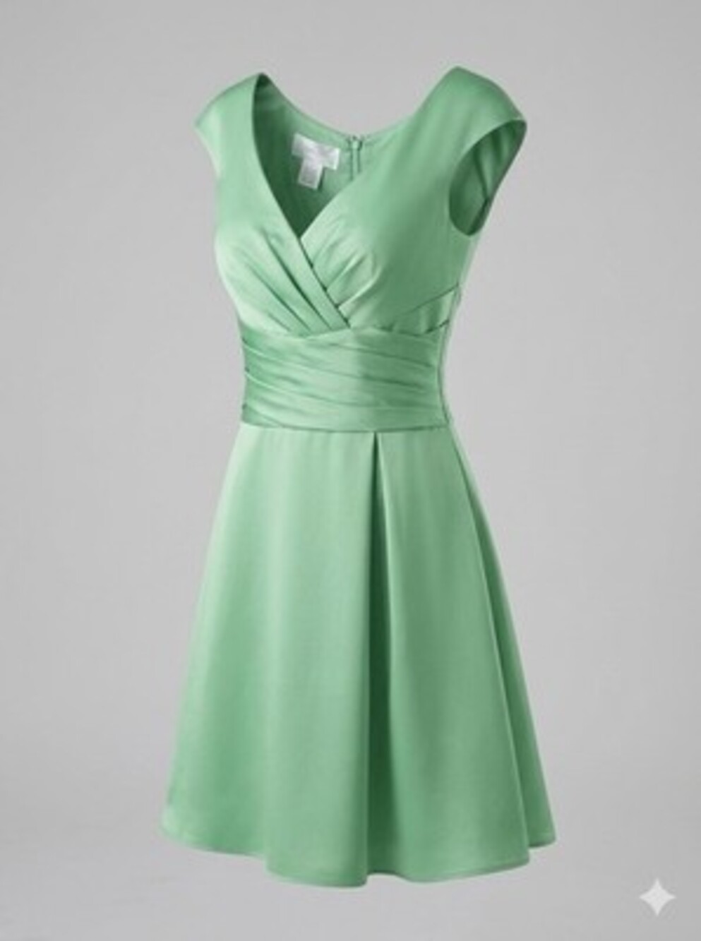 David Bridal's Solid Green Knee Length  Dress Lined Size 10 Sleeveless Elegant